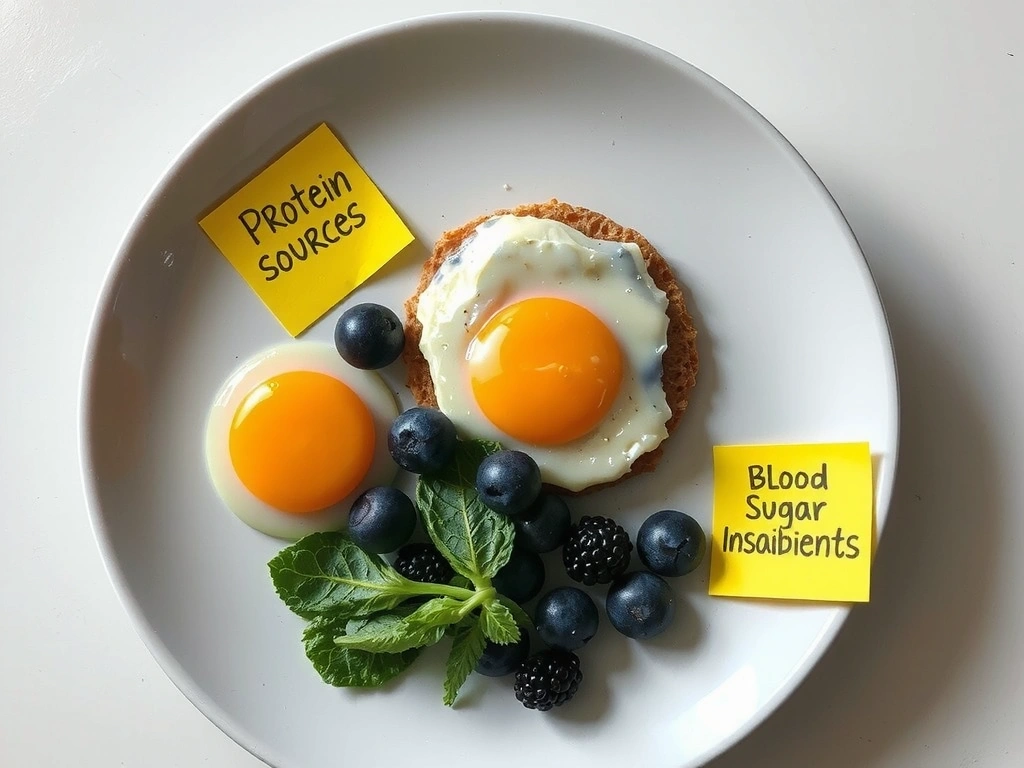 Annoterad frukost med färgkodade sticky notes