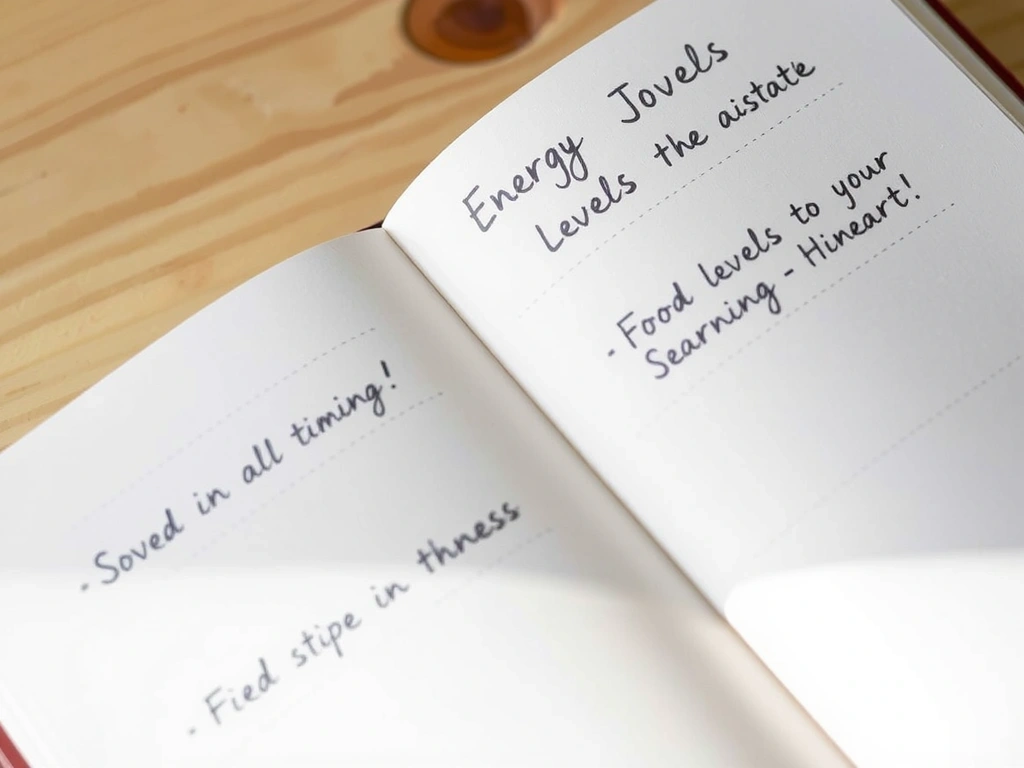 Handskriven dagbok med energinoteringar