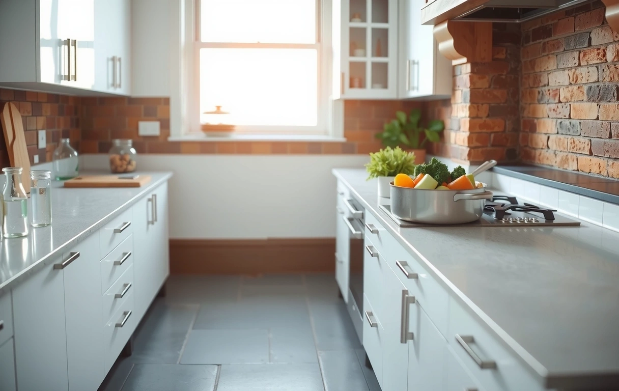 Kontrast mellan klinisk precision och vardagskök