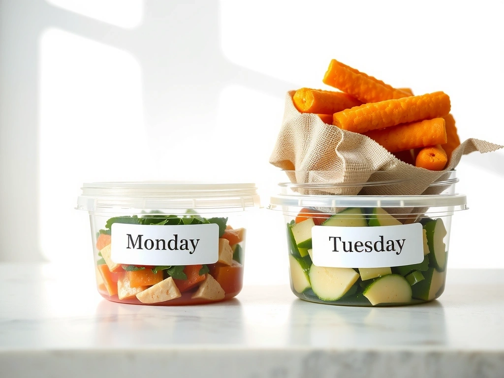 Matlådor med etiketter